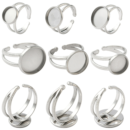 6 шт. 3 стили 304 настройки манжетных колец из нержавеющей стали, круглом подносе