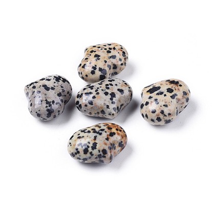 Natural Dalmatian Jasper Heart Love Stone, Pocket Palm Stone for Reiki Balancing
