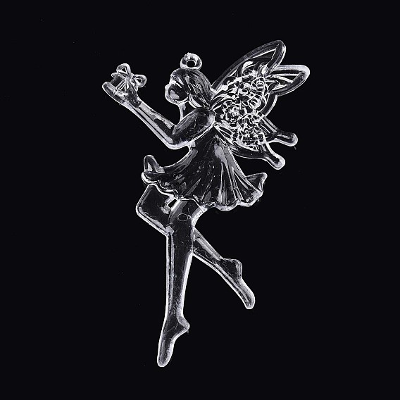 Прозрачные пластиковые большие подвески, ангел и фея