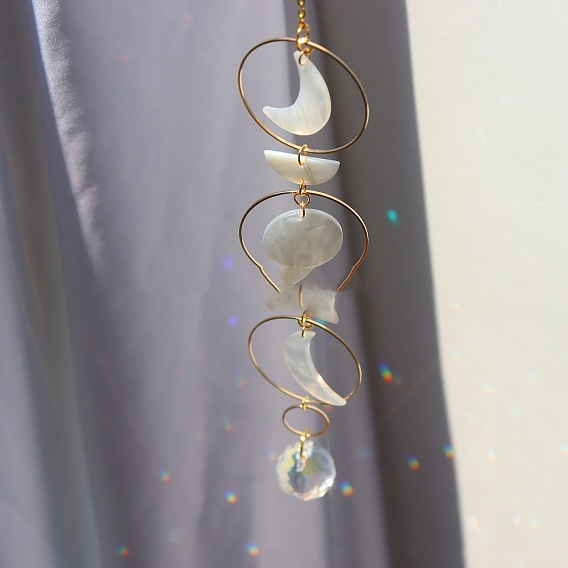 Стеклянный кулон украшение, ловцы солнца, с железной находкой и ракушкой