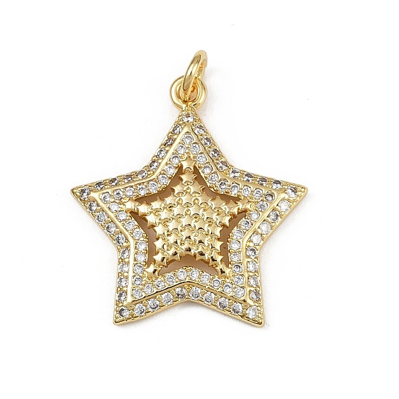 Латунные микро проложить кубического циркония подвески, звезды прелести, без кадмия и без свинца, стойки покрытие, долговечный, с целью перехода в кольце