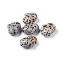 Natural Dalmatian Jasper Heart Love Stone, Pocket Palm Stone for Reiki Balancing