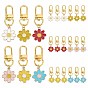 24 шт 6 цвета цветочный сплав эмаль подвеска украшение, с поворотными застежками сплава