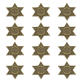 12 шт. значок в виде звезды Давида со словом «шериф» из сплава для ношения на лацкане, рюкзаке или одежде