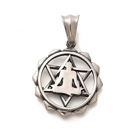 304 подвески из нержавеющей стали, чакра с рисунком йоги