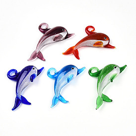 Большие подвески, лэмпворк, ручная работа , прелести дельфинов