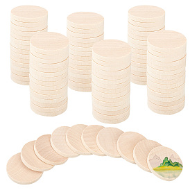 100шт. вырезы из травы и дерева, необработанные деревянные детали, плоско-круглые