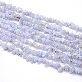 Natural Blue Lace Agates Strands, Chips