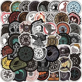 100Pcs Viking Theme PVC Adhesive Waterproof Stickers Set, for Kid's Art Craft, Bottle, Luggage Decor