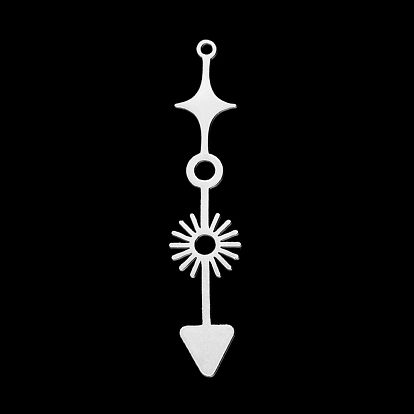 Ion Plating(IP) 304 Stainless Steel Pendants, Laser Cut, Arrow