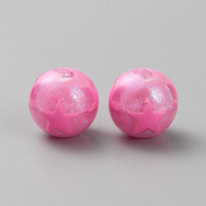 Акриловые круглые бусины, звезда картины