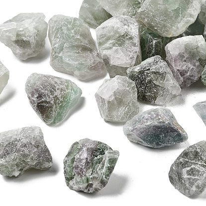 Rough Raw Natural Fluorite Beads, for Tumbling, Decoration, Polishing, Wire Wrapping, Wicca & Reiki Crystal Healing, No Hole/Undrilled, Nuggets