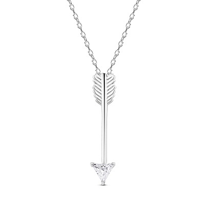 TINYSAND 925 Sterling Silver Vertical Arrows Necklace