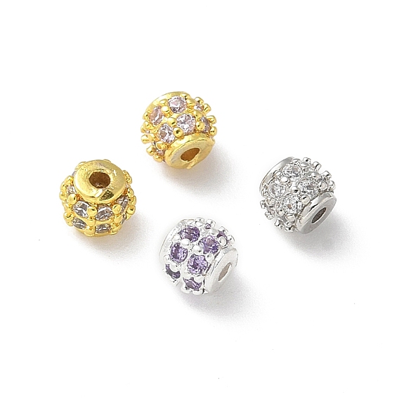 Латунные микро проложить кубического циркония бусы, круглые