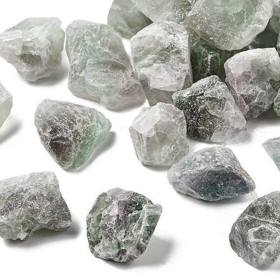 Perles brutes de fluorite naturelles brutes, pour culbuter, décoration, polir, enroulement de fil, guérison par les cristaux wicca et reiki, pas de trous / non percés, nuggets