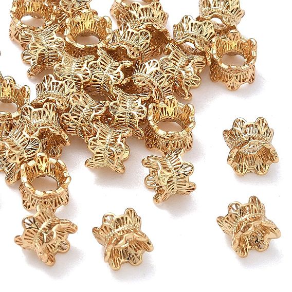 SHEGRACE Brass Beads, Cadmium Free & Nickel Free & Lead Free, Hollow Column