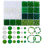 DIY Bracelets Making Kit, 1544Pcs Mixed Styles Glass Beads, Round, Fcaeted