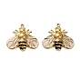 304 Stainless Steel Pendants, Bees, with Enamel, Real 18K Gold Plated, Ion Plating(IP)