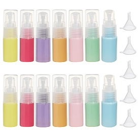 BENECREAT 10ml Macaron Color Pump Bottle Refillable Plastic Cosmetic Bottle with Hoppers for Lotion, Emulsion and Essential Oils