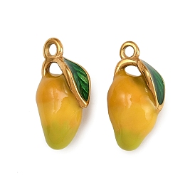304 нержавеющей стальной эмали подвески, очарование манго, ионное покрытие (ip), реальный 18 k позолоченный