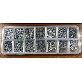 480Pcs 14 Styles Tibetan Style Alloy Spacer Beads, Cadmium Free & Lead Free, Rondelle & Flower & Flat Round, Mixed Shapes