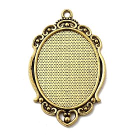 Сеттинги для кулона ( кабошон ), тибетский стиль, без кадмия и без свинца, овальные, 62x39x3 мм, отверстие : 2.5 мм, лоток : 40x30 мм