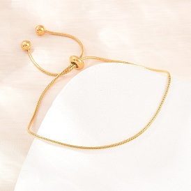 Регулируемые 304 браслеты-цепочки из нержавеющей стали с застежкой-слайдером для женщин, ионное покрытие (ip), долговечный