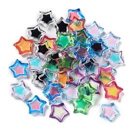 Transparent Two Tone Resin Cabochons, Star