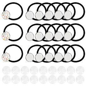 20шт. резинки для волос из нержавеющей стали, со стеклянным кабошоном 20шт.