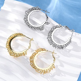 Латунные серьги обруча, без свинца и без кадмия, долговечный, стойки покрытие