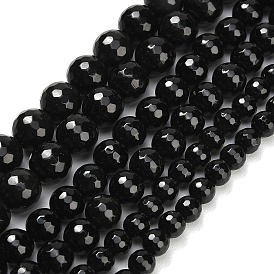 Природные обсидиана бисер нитей, граненые, круглые