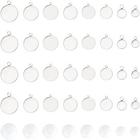 Kits de fabrication de pendentifs demi-ronds de tailles mixtes à faire soi-même, y compris 304 pendentifs cabochons en acier inoxydable et cabochons en verre transparent