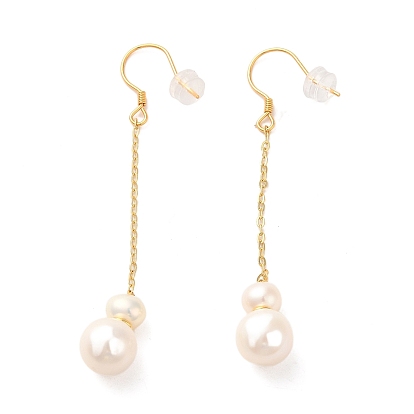Sterling Silver Dangle Earrings, with Natural Pearl, Jewely for Women