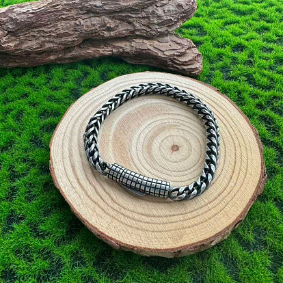 Vintage 304 Stainless Steel Wheat Chain Bracelets for Unisex