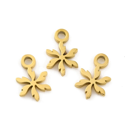 Ion Plating(IP) 304 Stainless Steel Charms, Laser Cut, Flower Charm