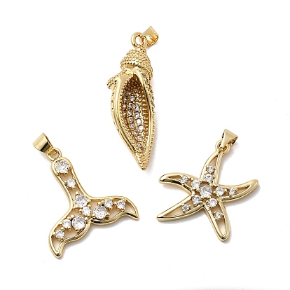 Латунные микро проложить кубического циркония подвески, реальный 18 k позолоченный