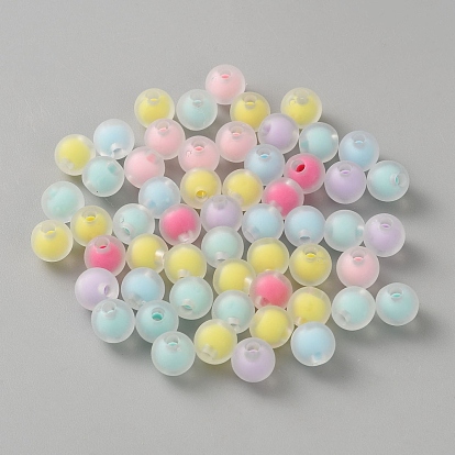 100 непрозрачные акриловые бусины, бусина в бусине, круглые, матовые
