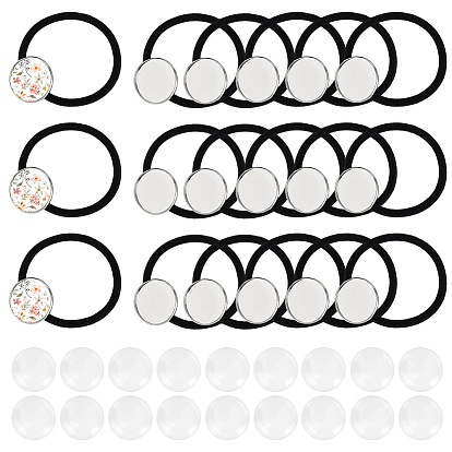 20шт. резинки для волос из нержавеющей стали, со стеклянным кабошоном 20шт.