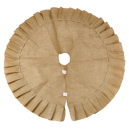 Льняная юбка с рождественской елкой, нижняя часть с оборкой по краю, круглые