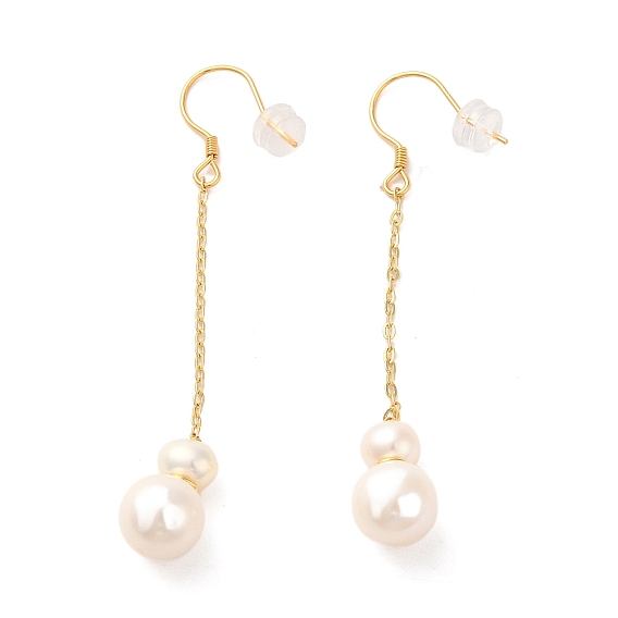 Sterling Silver Dangle Earrings, with Natural Pearl, Jewely for Women