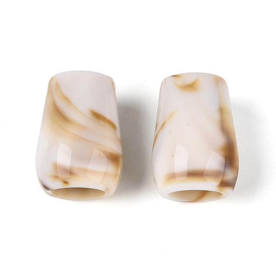 Двухцветные непрозрачные акриловые европейские бусины, бусины с большим отверстием, имитация драгоценных камней, колонка