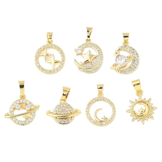 Латунные микро проложить кубического циркония подвески, без кадмия и без свинца, реальный 18 k позолоченный