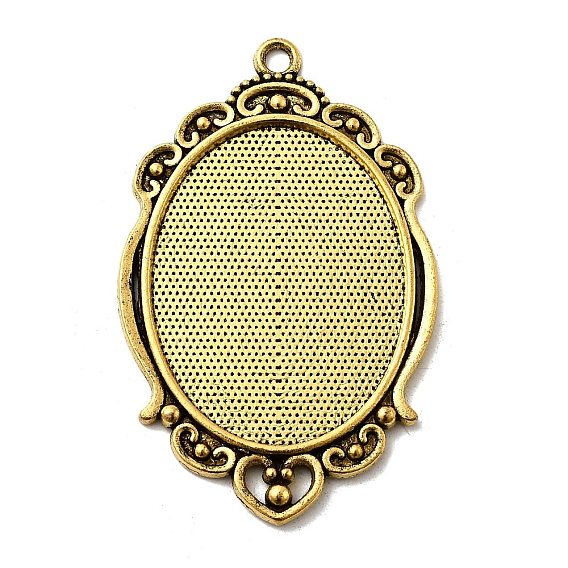 Сеттинги для кулона ( кабошон ), тибетский стиль, без кадмия и без свинца, овальные, 62x39x3 мм, отверстие : 2.5 мм, лоток : 40x30 мм