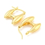 Rack Plating Brass Initial Letter H Hoop Earrings, Long-Lasting Plated, Lead Free & Cadmium Free