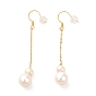 Sterling Silver Dangle Earrings, with Natural Pearl, Jewely for Women