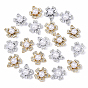 20 шт. 2 цвета сплава, подвески со стразами и кристаллами, с абс пластмассовой имитационной жемчужиной, цветок