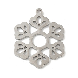 304 подвески из нержавеющей стали, цветочный шарм, лазерная резка, ионное покрытие (ip)