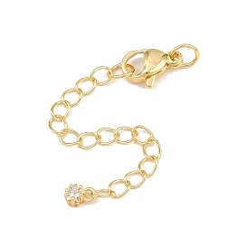 Латунные микрофибриллы с концами из кубического циркония и цепочкой, звезда, застежка из нержавеющей стали