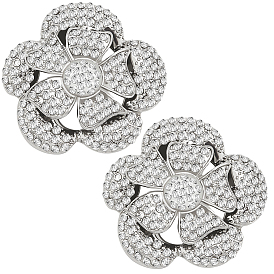 1 пара съемных цветочных украшений для обуви, зажим для пряжки из сплава со стразами