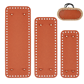3 piezas 3 estilos bases de bolsos rectangulares de imitación de cuero, Para hacer bolsos de crochet DIY, dorado